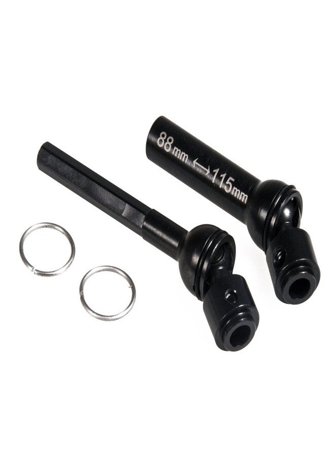 JGGZONE 2Pcs RC Drive Shaft Hard Steel Driveshaft Front Rear Center Drive Shaft Dogbone Compatible with 1/10 Tra-xxas TRX4 Bronco Defender RC Crawler Car Upgrades (88-115mm & 110-140mm, Black) - Image 4